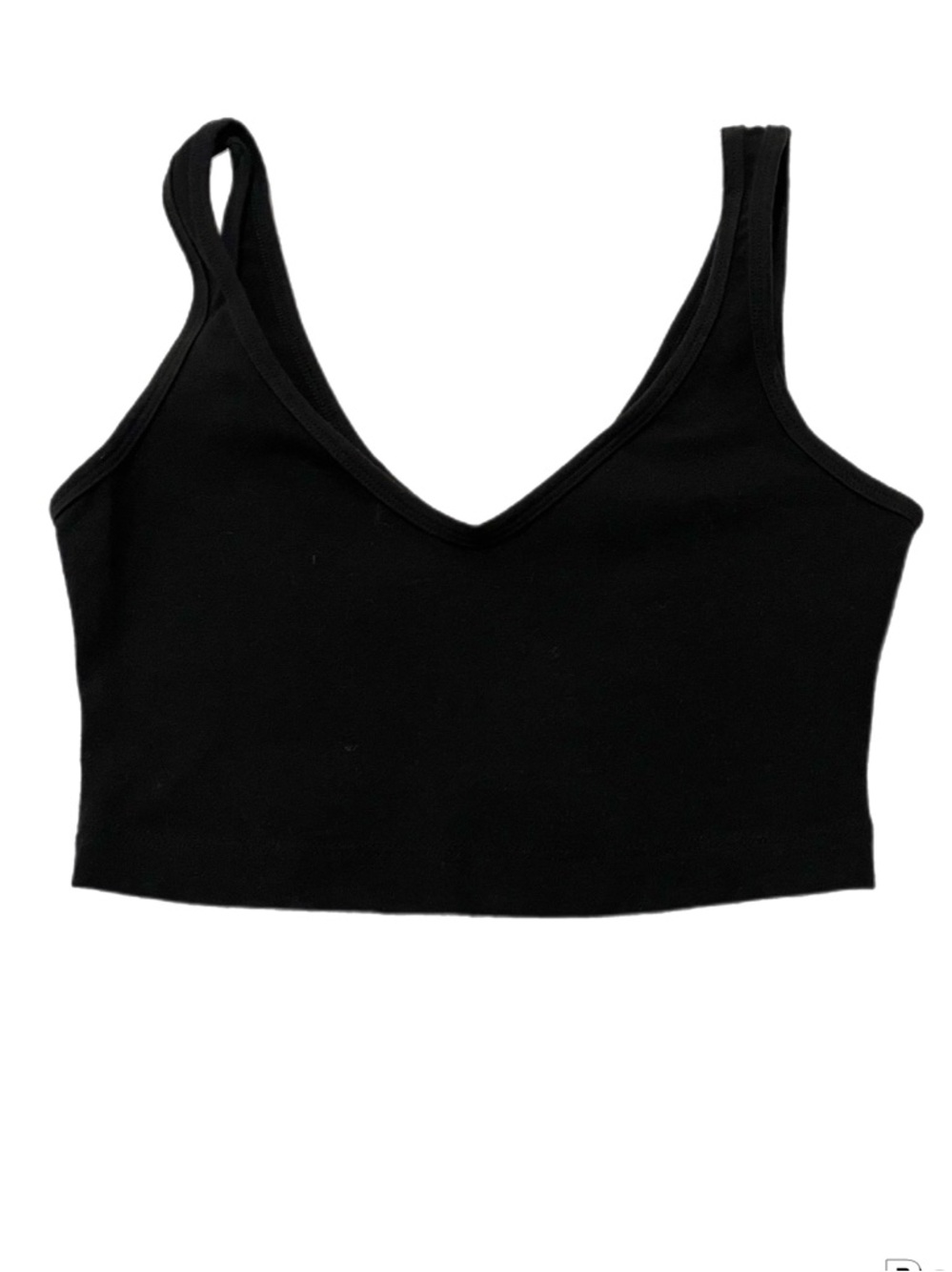 Reformation black v neck crop tank top size xs